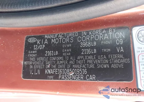 2008 Kia Spectra5 Sx из США, поврежденный, VIN KNAFE161085019516